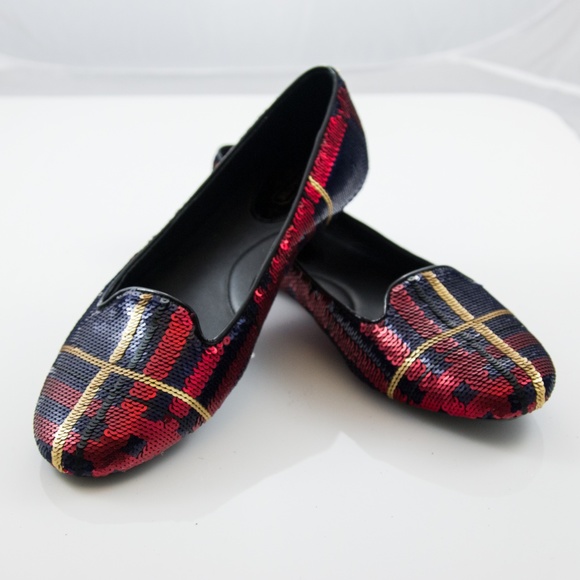 Coach Deborah Tartan Sequin Ballet Flats SIze 8.5B - Picture 3 of 6